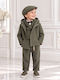 Bambolino Baptism Coat for Boy Dimitris 1985 Olive Green