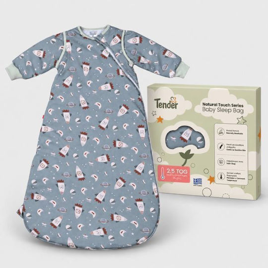 Tender Sac de Dormit de Iarnă cu Picioare 2.5 tog Bej cu Mâneci Detașabile