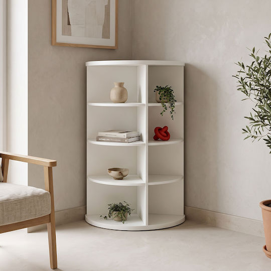 Bibliotecă de Colț Albă 80x30x120cm