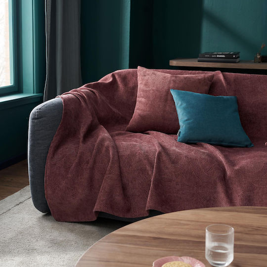 Gofis Home Nimbus Two-Seater Sofa Throw W180xL250cm Red Wine Gofis Home Nimbus Two-Seater Sofa Throw W180xL250cm Red Wine