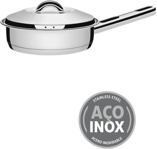 Tramontina Stainless Steel Pan with Lid 28cm