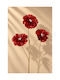Peony Flower with Gold Stem and Red Blooms 20x20x72cm Solid Color Kaemingk