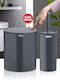 SteweHome Plastic Toilet Brush and Bathroom Bin Set Grey