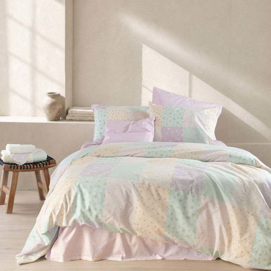 Rythmos Semi-Double Cotton Sheet Set with Elastic Band Multi 160x260cm 3 Pieces