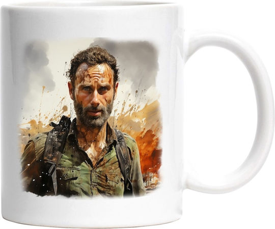 Rick Grimes, The Walking Dead, Serif, Tv Series Κούπα Κεραμική Λευκή 330ml (Προσωποποιημένο)