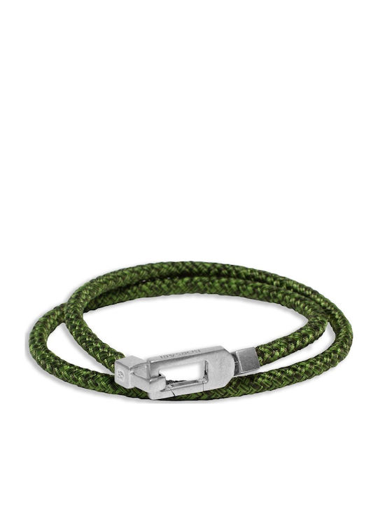 Borsari Men's Silver Bracelet with Diamond
