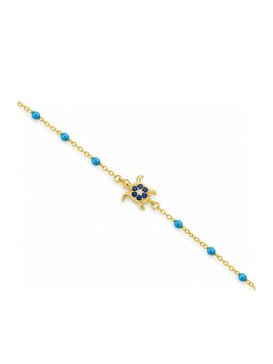 Ios Women's Gold-Plated Silver Chain Bracelet with Zircon