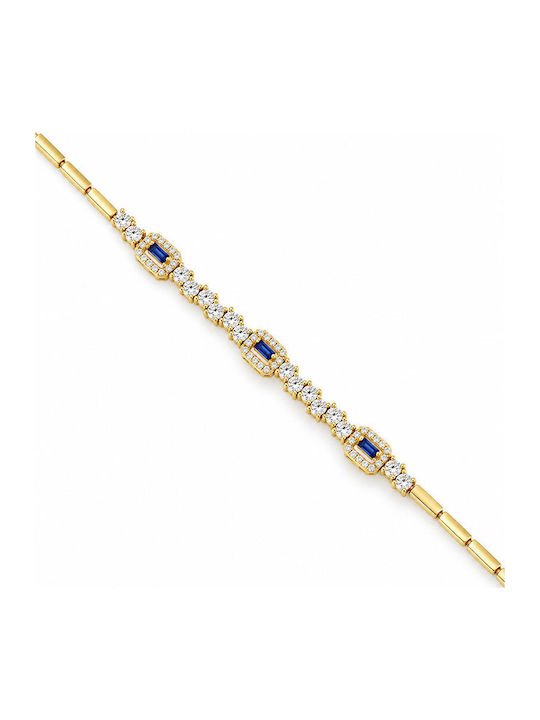 Ios Women's Rosette Bracelet in Gold-Plated Silver with Zircon 19cm