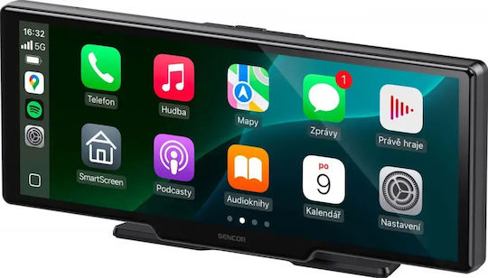 Sencor Touchscreen-Multimedia-Bildschirm für das Auto-Dashboard mit Apple CarPlay / Android Auto / Bluetooth
