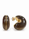 Women's Hoop Earrings Steel – Dark Grey Gold Details