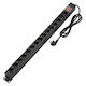 Aluminum Power Strip Pdu Vertical 0u 15 Schuko Outlets + Switch 16a 3500w 3 × 1.5 Mm² 2 M Schuko Plug Emtex
