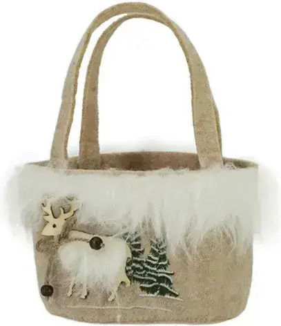 Marhome Christmas Gift Bag Ecru 13x7x22cm 6 Pieces