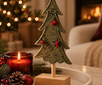 Christmas Decorative Wooden Tree 25 cm Green