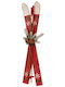 Christmas Wooden Ice Skate Figure Red 75 cm Height