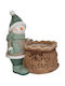 Christmas Plastic Snowman Figure Brown Height 35 cm