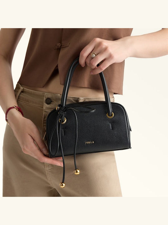 Furla Poppy Geantă de Mână / de Umăr din Piele pentru Femei Aurie Furla Poppy Geantă de Mână / de Umăr din Piele pentru Femei Aurie