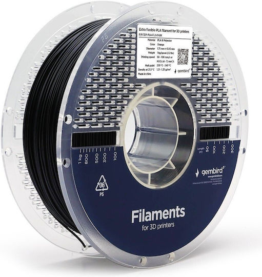 Gembird PLA 3D Printer Filament Μαύρο 1kg