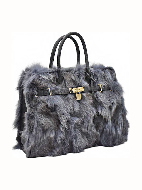 Fur Women's Tote Bag Grey-Anthracite