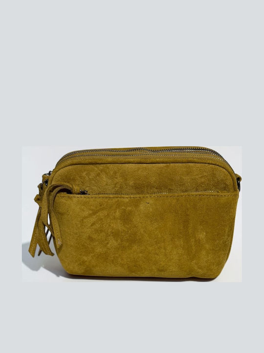 Women's Crossbody Bag Suede Mustard