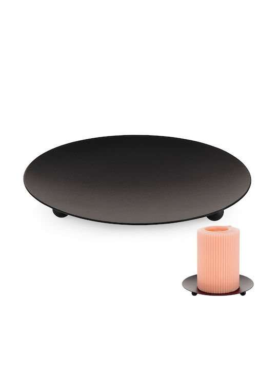 Home&Styling Collection Κηροπήγιο Μεταλλικό σε Μαύρο Χρώμα 12x12εκ.