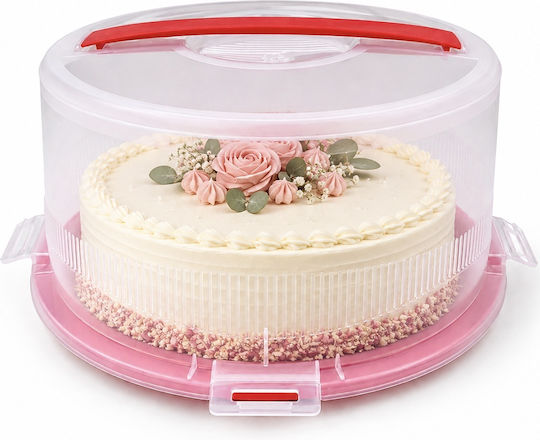 Plastic Cake Stand with Transparent Lid 26x26cm
