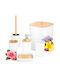 Yorkmills Set de Accesorii de Baie din Plastic Alb, 6 Piese