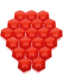 17 Mm Red Wheel Bolt Caps 20-piece Set Wheel Cap Puller Extremo Tuning