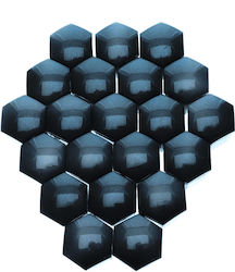 19 Mm Black Bolt Covers 20-piece Set Installation Tool Wheel Protection Caps