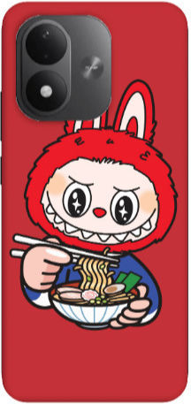 Xiaomi Redmi Note 17 4G Labubu 1 Rote Silikon-TPU-Hülle