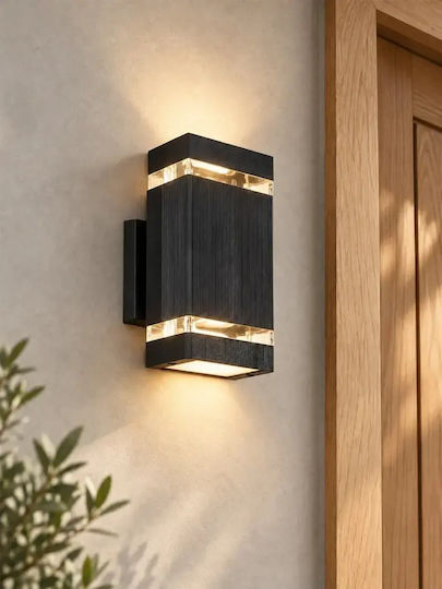 GloboStar Quatro Wall-Mounted Outdoor Light GU10 IP65 Double Beam 11x13x21.5cm