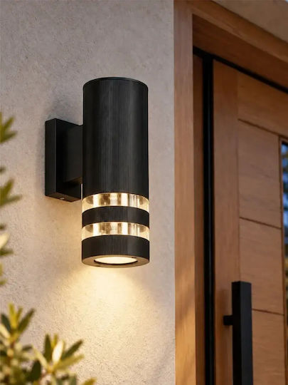 GloboStar Orion Επιτοίχιο Εξωτερικό Φωτιστικό GU10 IP65 9x15.5x22εκ.