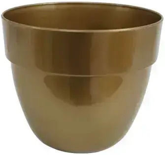 Set of 10 Pieces – Gold Plastic Flower Pot Orchidea Nowa Φ12x10cm 09-540 Gold