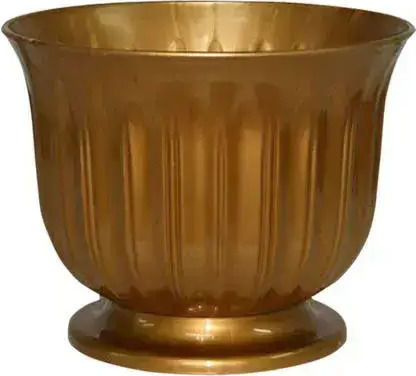 Set of 10 Pieces – Gold Plastic Flower Pot Donczka Lilia Ø21x17cm 09-122 Gold