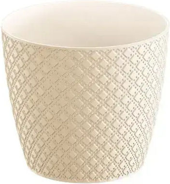 Set of 5 Pieces – Orient Round Flower Pot, Ecru, Ø15.7 x 13.8 cm 10/160 per Carton 09-dor160-cy728
