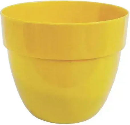 Set of 10 Pieces – Yellow Plastic Flower Pot Orchidea Nowa Ø17x15cm 09-542 Yellow
