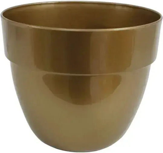 Set of 10 Pieces – Gold Plastic Flower Pot Orchidea Nowa Ø21x18cm 09-543 Gold