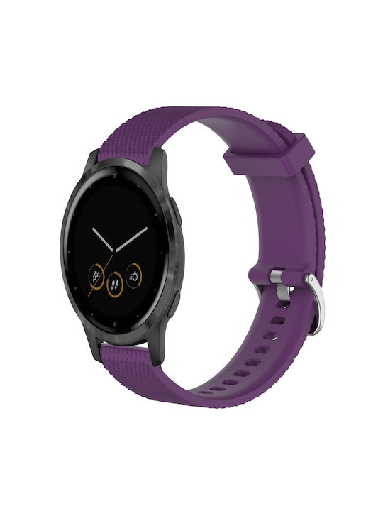 Garmin Vivoactive 4s 18 mm Uhrenarmband aus Silikon mit Diamantstruktur Lila
