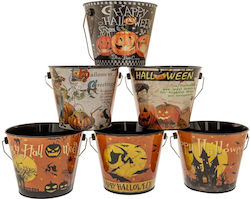 Set aus 4 Stück – Metallischer Halloween-Eimer 16,5 x 13,5 x 11,5 cm 88292