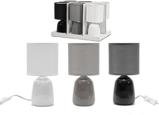 Table Lamp White-Grey-Black Fabric-Ceramic Φ13xh25.5cm 3 Colours 06512764 Artelibre 06512764