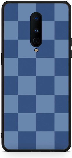 Smartfits Деним Син Калъф с Шахматен Мотив за OnePlus 8