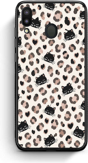 Smartfits Leopard Spots Black Cats Pe Fundal Crem Samsung Galaxy M20 Husă