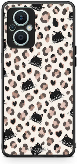 Smartfits Leopard Spots Black Cats On Cream Oppo Reno7 Lite Θήκη