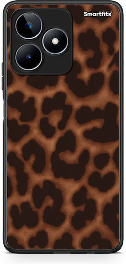 Smartfits Husă Realme C53 cu Imprimeu Leopard Maro Închis