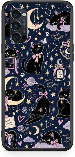 Smartfits Celestial Black Cats on Navy Oppo Reno4 Pro 5G Case