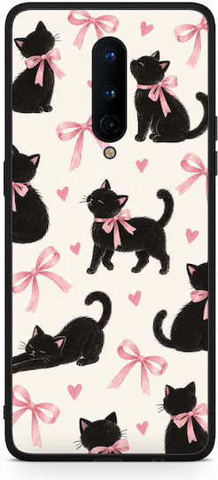 Smartfits Black Kittens Pink Bows On Cream Large Oneplus 8 Θήκη