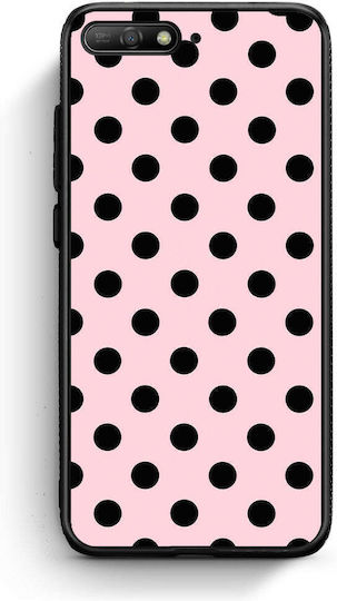Smartfits Black Polka Dots On Pink Huawei Y6 2018 Honor 7a Θήκη