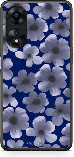 Smartfits Pale Blue Flowers On Navy Oppo A78 5g Θήκη