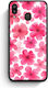 Pink Aquarellblumen auf Weiß Samsung Galaxy M20 Hülle