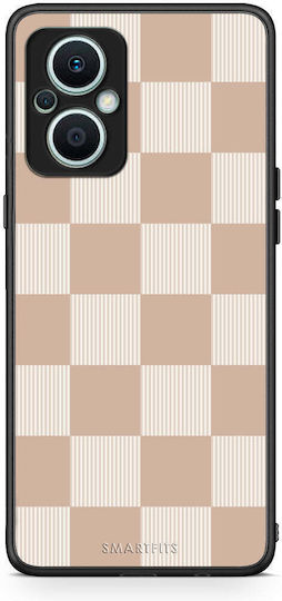 Smartfits Latte Cream Striped Checks Oppo Reno7 Lite Θήκη
