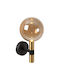 Lucide 21241-02-62 Josiane Wall Light Matte Black Black Matte Honey Amber
